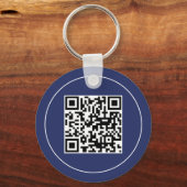 Porte-clés Code Qr de logo d'entreprise bleu personnalisé Pro (Verso)