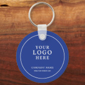 Porte-clés Code Qr de logo d'entreprise bleu personnalisé Pro (Recto)