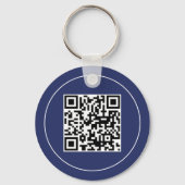 Porte-clés Code Qr de logo d'entreprise bleu personnalisé Pro (Verso)