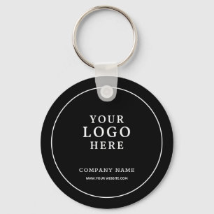 Porte-clés Code Qr de logo d'entreprise noir personnalisé pro