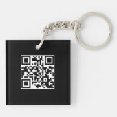 Porte-clés Code QR de logo d'entreprise noire marquée (Dos)
