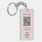 Porte-clés Code QR de logo d'entreprise personnalisé moderne (Devant gauche)