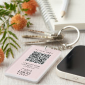 Porte-clés Code QR de logo d'entreprise personnalisé moderne (Devant droit)