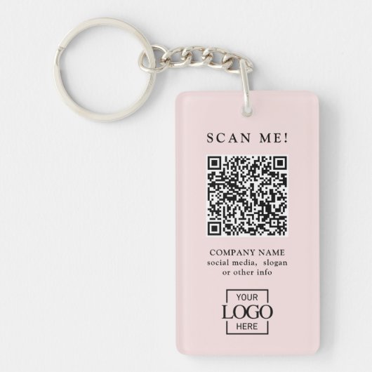Porte-clés Code QR de logo d'entreprise personnalisé moderne (Devant)