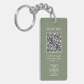 Porte-clés Code QR de logo d'entreprise personnalisé moderne (Devant gauche)