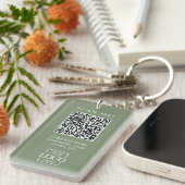 Porte-clés Code QR de logo d'entreprise personnalisé moderne (Devant droit)