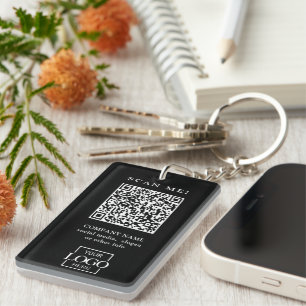 Porte-clés Code QR de logo d'entreprise personnalisé moderne