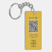 Porte-clés Code QR de logo d'entreprise personnalisé moderne (Devant gauche)
