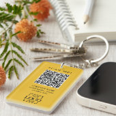 Porte-clés Code QR de logo d'entreprise personnalisé moderne (Devant droit)