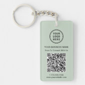 Porte-clés Code QR de logo d'entreprise promotionnel Vert sau (Devant)