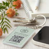 Porte-clés Code QR de logo d'entreprise promotionnel Vert sau (Devant droit)