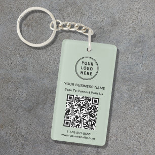 Porte-clés Code QR de logo d'entreprise promotionnel Vert sau