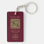 Porte-clés Code QR de logo d'entreprise sur mesure moderne (Dos)
