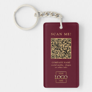 Porte-clés Code QR de logo d'entreprise sur mesure moderne