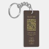 Porte-clés Code QR de logo d'entreprise sur mesure moderne (Devant gauche)