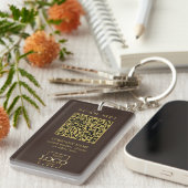 Porte-clés Code QR de logo d'entreprise sur mesure moderne (Devant droit)
