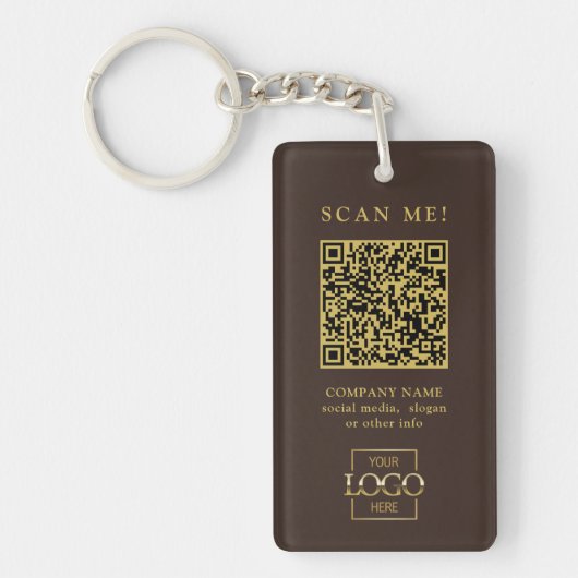 Porte-clés Code QR de logo d'entreprise sur mesure moderne (Devant)