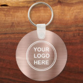 Porte-clés Code QR de logo moderne Rose Gold promotionnel (Recto)