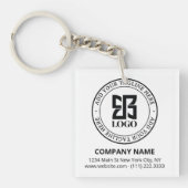 Porte-clés Code QR de logo personnalisé moderne pour la promo (Devant)