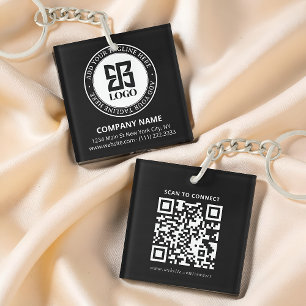 Porte-clés Code QR de logo personnalisé moderne pour la promo