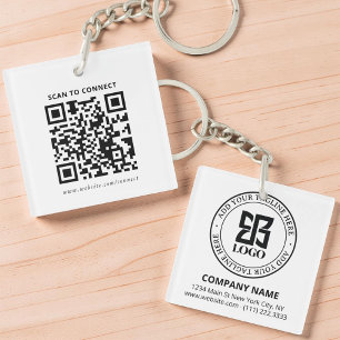 Porte-clés Code QR de logo personnalisé moderne pour la promo