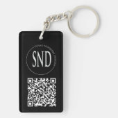 Porte-clés Code QR de logo personnalisé simple pour entrepris (Dos)