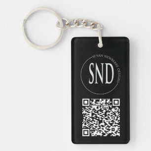 Porte-clés Code QR de logo personnalisé simple pour entrepris