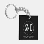 Porte-clés Code QR de logo personnalisé simple pour Entrepris (Devant gauche)