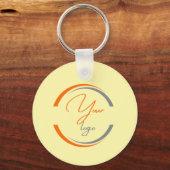Porte-clés Code QR de logo simple Entreprise jaune clair (Recto)