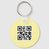 Porte-clés Code QR de logo simple Entreprise jaune clair (Verso)