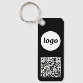 Porte-clés Code QR de logo simple Entreprise Noir et Blanc (Recto)