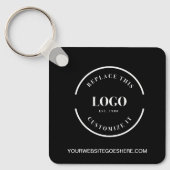 Porte-clés Code QR de logo simple noir et blanc pour entrepri (Recto)