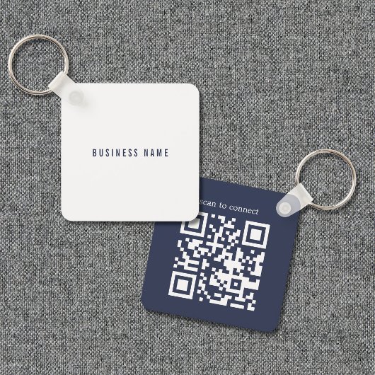 Porte-clés Code QR de mise en réseau d'entreprise bleu blanc