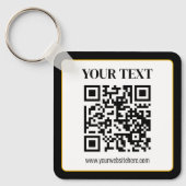 Porte-clés Code QR d'entreprise avec texte en haut et en bas, (Recto)