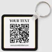 Porte-clés Code QR d'entreprise avec texte en haut et en bas, (Dos)