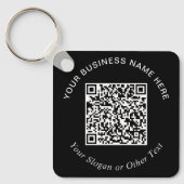 Porte-clés Code QR d'entreprise noir promotionnel (Recto)