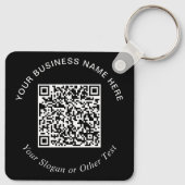 Porte-clés Code QR d'entreprise noir promotionnel (Dos)