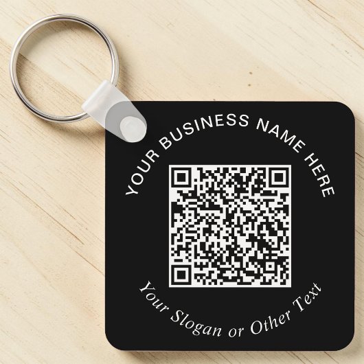 Porte-clés Code QR d'entreprise noir promotionnel