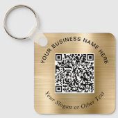 Porte-clés Code QR d'entreprise promotionnel or (Recto)