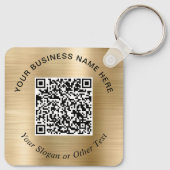 Porte-clés Code QR d'entreprise promotionnel or (Dos)