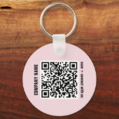 Porte-clés Code QR d'entreprise rose (Verso)