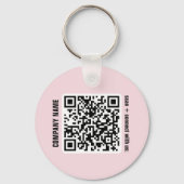 Porte-clés Code QR d'entreprise rose (Verso)
