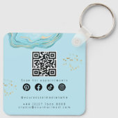 Porte-clés Code QR d'extension de cils en marbre doré sarcell (Dos)