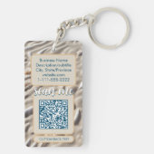 Porte-clés Code QR double pour les affaires Sandy Beach (Dos)