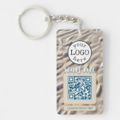 Porte-clés Code QR double pour les affaires Sandy Beach (Devant)