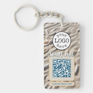 Porte-clés Code QR double pour les affaires Sandy Beach