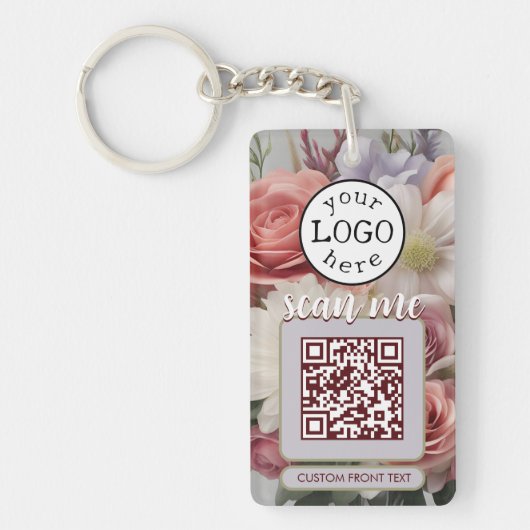 Porte-clés Code QR double pour les fleurs coupées d'entrepris (Devant)