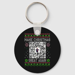 Porte-clés Code QR drôle de Noël moche Président Trump Danse