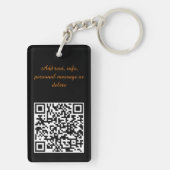 Porte-clés Code QR du chat d'Halloween noir (Dos)