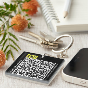 Porte-clés Code QR du logo de l'ID photo DO-IT-YOURSELF